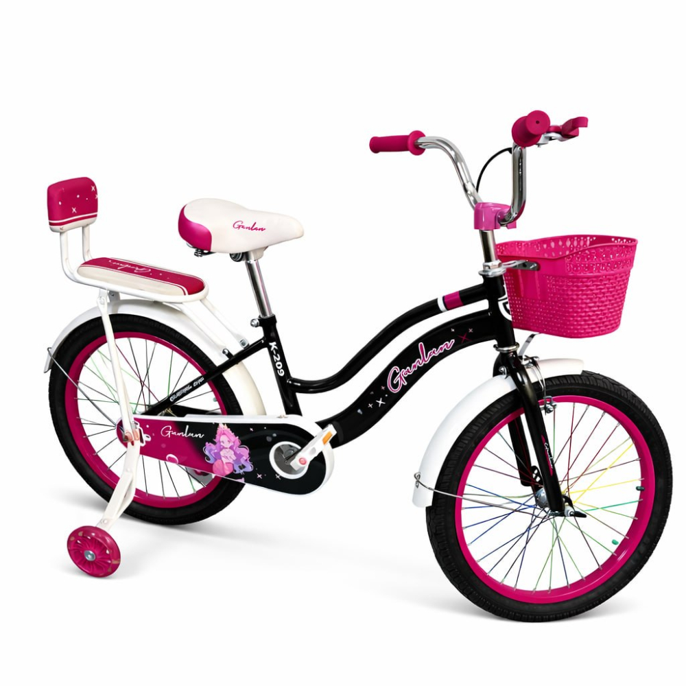 Велосипед детский розовый с корзиной Girlan K209